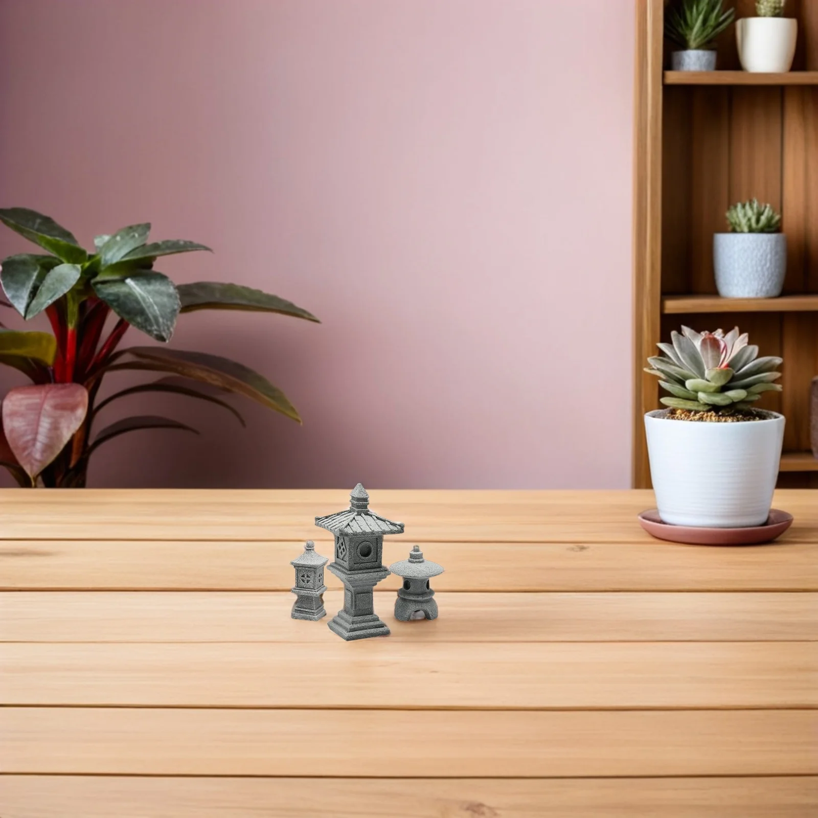 

1 Set Sandstone Pavilion Statue Landscape Decor For Garden Home Bonsai Diy Mini Zen Tower Adornment Lightweight Durable Stone