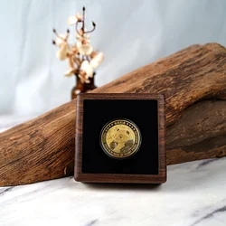 Walnut Wood Commemorative Coin Badge Box Gift Box Silver Coin Badge Ancient Coin Collection Box Gift Box