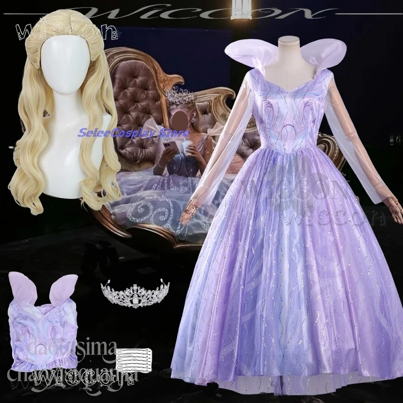 Disfraz Glinda Cosplay Anime méchant 2 Costume d'halloween violet belle robe de princesse féerique Anime déguisement de noël