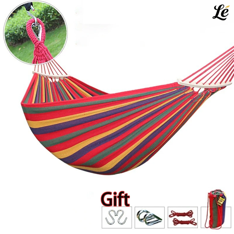 

Portable Camping Hammock With Tree Ties Carry Bag Sturdy Comfortable Fabric Outdoor Indoor Use In Gardens Courtyards Backyards