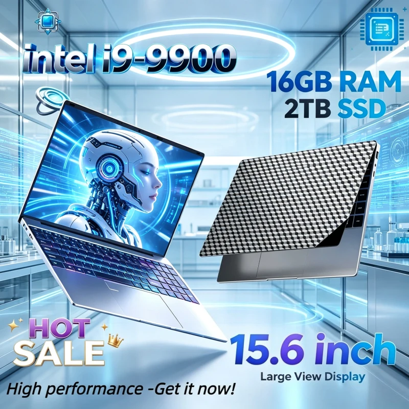 Intel Core i9-9900 15.6-Inch Portable Gaming Laptop, 32GB RAM, Fingerprint Unlock System Notebook High Performance PC for Gamers