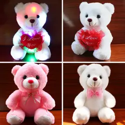 22cm Luminous Creative Light Up Led Teddy Bear Baby Stuffed Animals Plush Toy Kids Glowing Teddy Bear Children Birthday Gifts