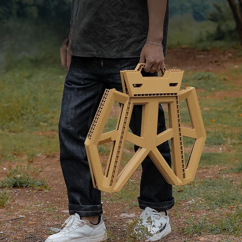 Outdoor Camping High Chair - Folding Triangle Stool, Outdoor Reinforced PP