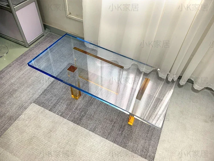 Acrylic Gradient CoffeeModern Living Room Sofa Side Table Villa Exhibition Hall Designer