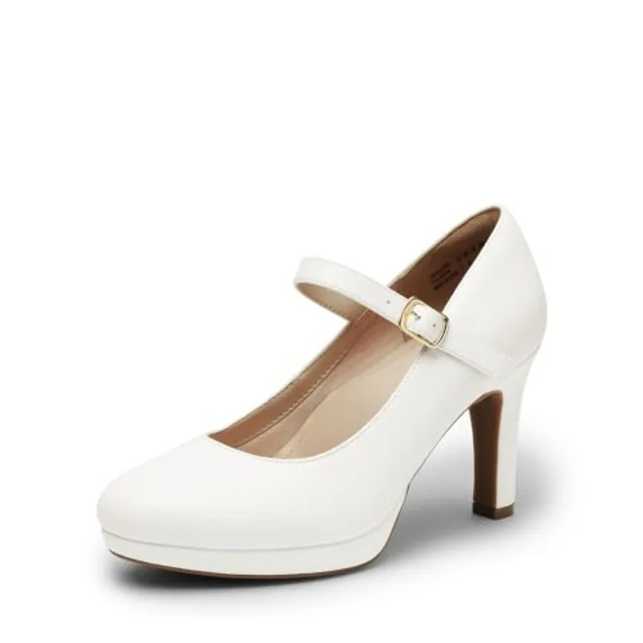 

Women's Pumps Close Toe Classic High Heels Round Toe Comfortable Low Platform Mary Jane Dress Shoes