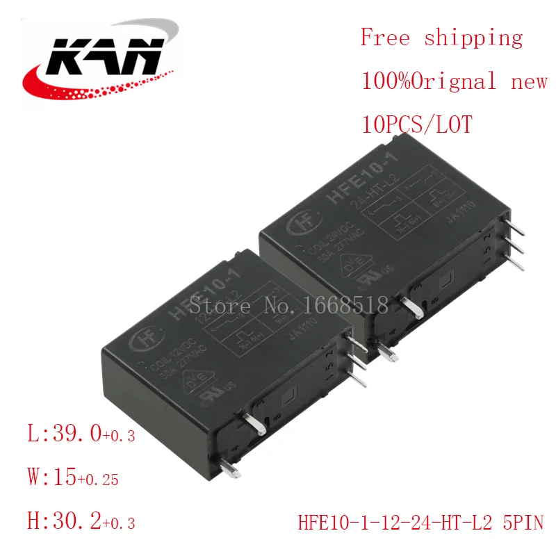 

Free shipping 10pcs relay HFE10-1-12-HT-L2 HFE10-1-24-HT-L2 HFE10-1 12VDC 24VDC 50A 277VAC 5PIN Original New