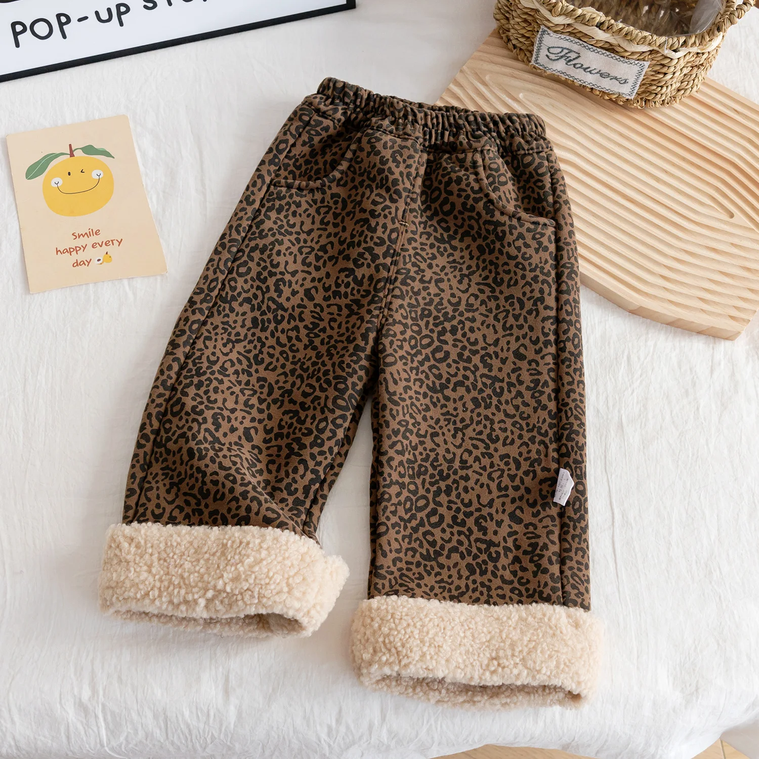 Girls' Autumn and Winter Velvet Pants 2025 New Female Treasure Winter Foreign Style Warm Trousers Girls Thickened Casual Pants