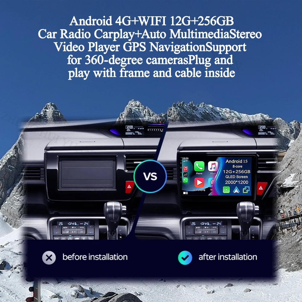 For Honda Stepwgn Spada 5 2015 - 2021 Android 16 12+256GB 4G WIFI Car Radio Carplay Auto Multimedia Stereo Video Player GPS Navi