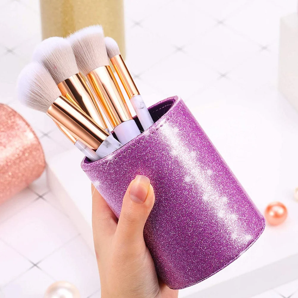 Glitter Pen Holder Desk Desktop Stationery Organizer Painting Brush Storage Pencil