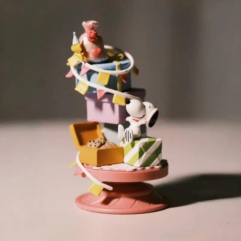 Hot Re-Ment Snoopy Blind Box 3d Spiral Model Miniature Scene Figurines Collectible Desktop Action Figure Ornaments For In Stock view 3