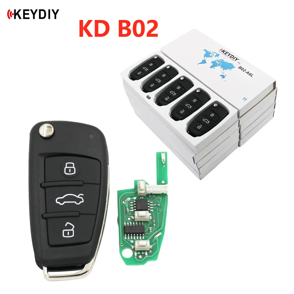 

5 шт./лот KEYDIY B02 KD дистанционное управление автомобильный ключ серии B 3 кнопки универсальный для Audi A6L для URG200/KD900/KD200 инструменты для программатора