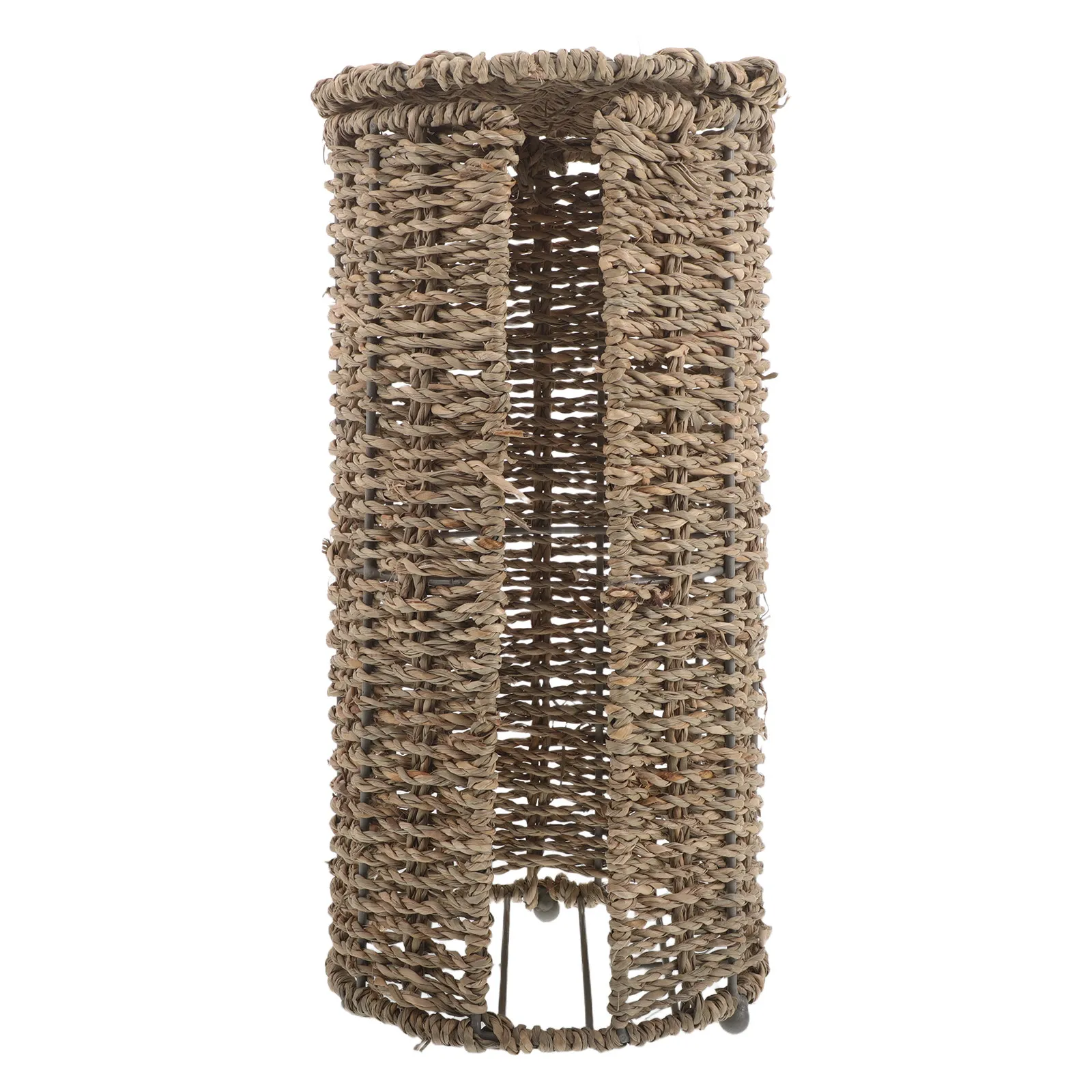 

Rattan Toilet Paper Storage Basket with Lid Freestanding Woven Bathroom Organizer Box for Mega Rolls Boho Decorative Countertop