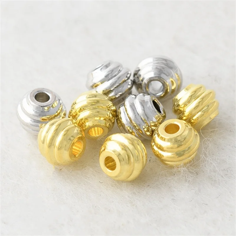 BoYuTe (100 Pieces/Lot) 5*4mm Metal Brass Spacer Beads Handmade Beaded Buddha Beads DIY Jewelry Accessories Loose Beads