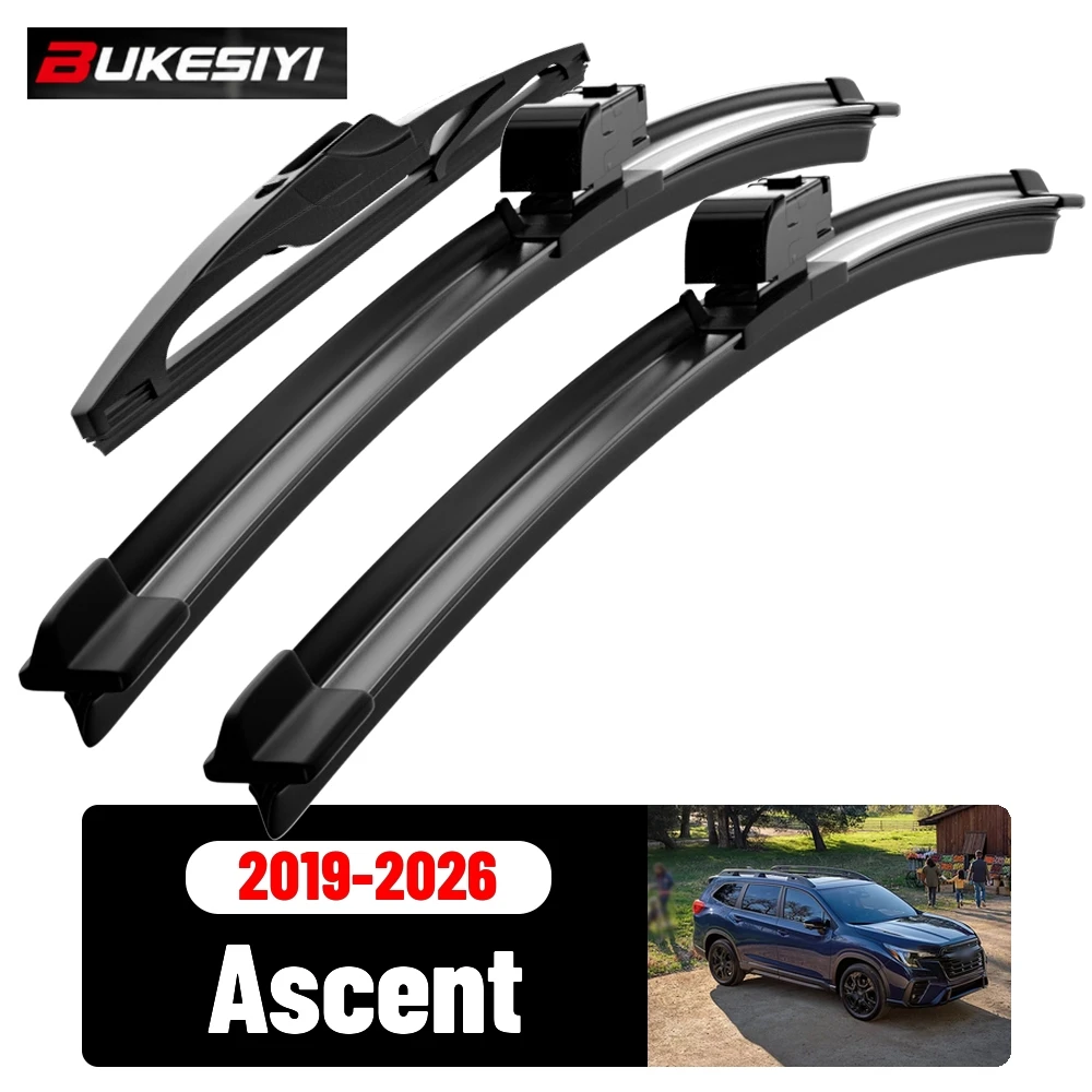 Front & Rear Wiper Blades Set For Subaru Ascent 2019-2026 2020 2021 2022 2023 Silent Windscreen Wipers Accessories 26