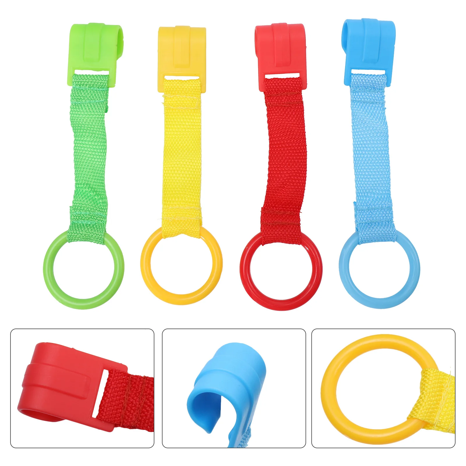 4 قطعة حلقات سحب الطفل صنعة جيدة التصميم الإبداعي المحمولة سرير معلق حلقة الوقوف حلقات سحب طفل المشي أداة