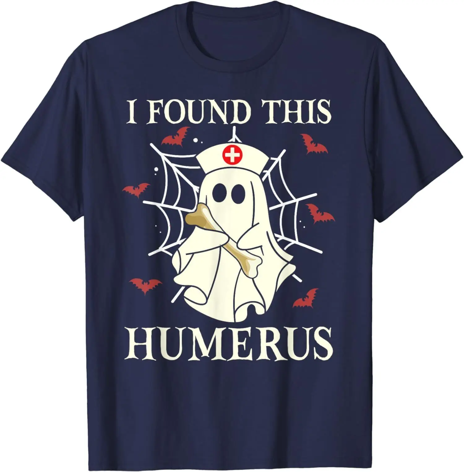 I Found This Humerus Ghost Nurse Funny Halloween T Shirt