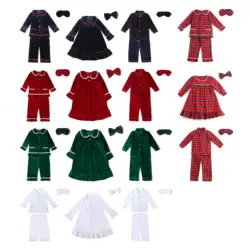 Soft kids pyjamas festival kids girls boys children velvet flannel Christmas pajamas dress accessories matching set