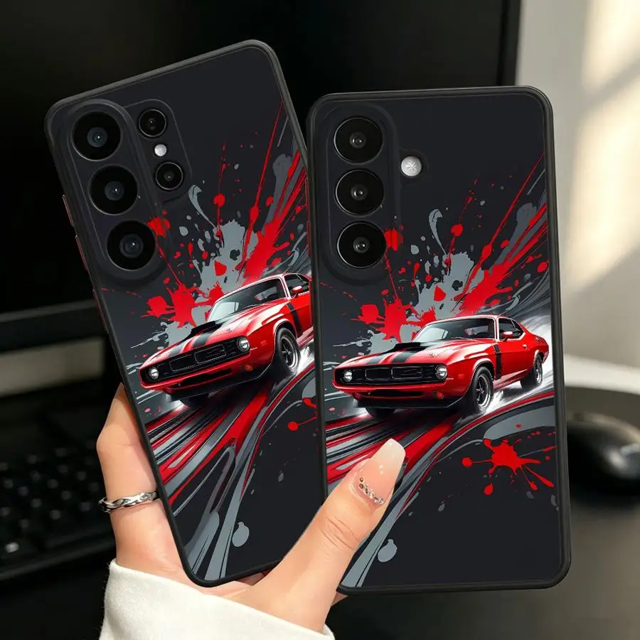 Red Car Funda Back Phone Cover Case for Samsung Galaxy S26 Note 20 Ultra 10+ S25 Ultra S21 S22 S20 FE S23 FE S24 Plus