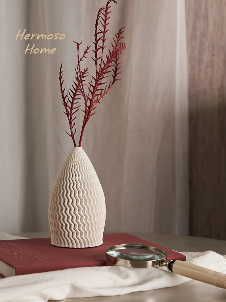 3D printed ceramic vase decoration for living room flower arrangement, desktop wine cabinet decoration