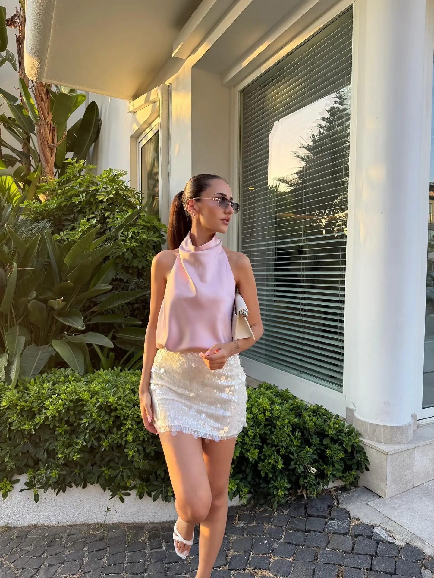 HH frauen Neue Mode Vielseitig Hohe Taille Schlank Solide Pailletten Rock Weibliche Sexy Hüfte Seite Zipper Punk Party Kurzen rock Mujer