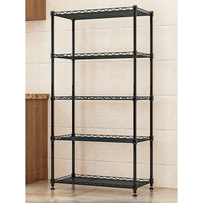 Metal 4 Layer Storage Rack for Living Room Bathroom Kitchen Easy Assemble Organizer Rack Shelf