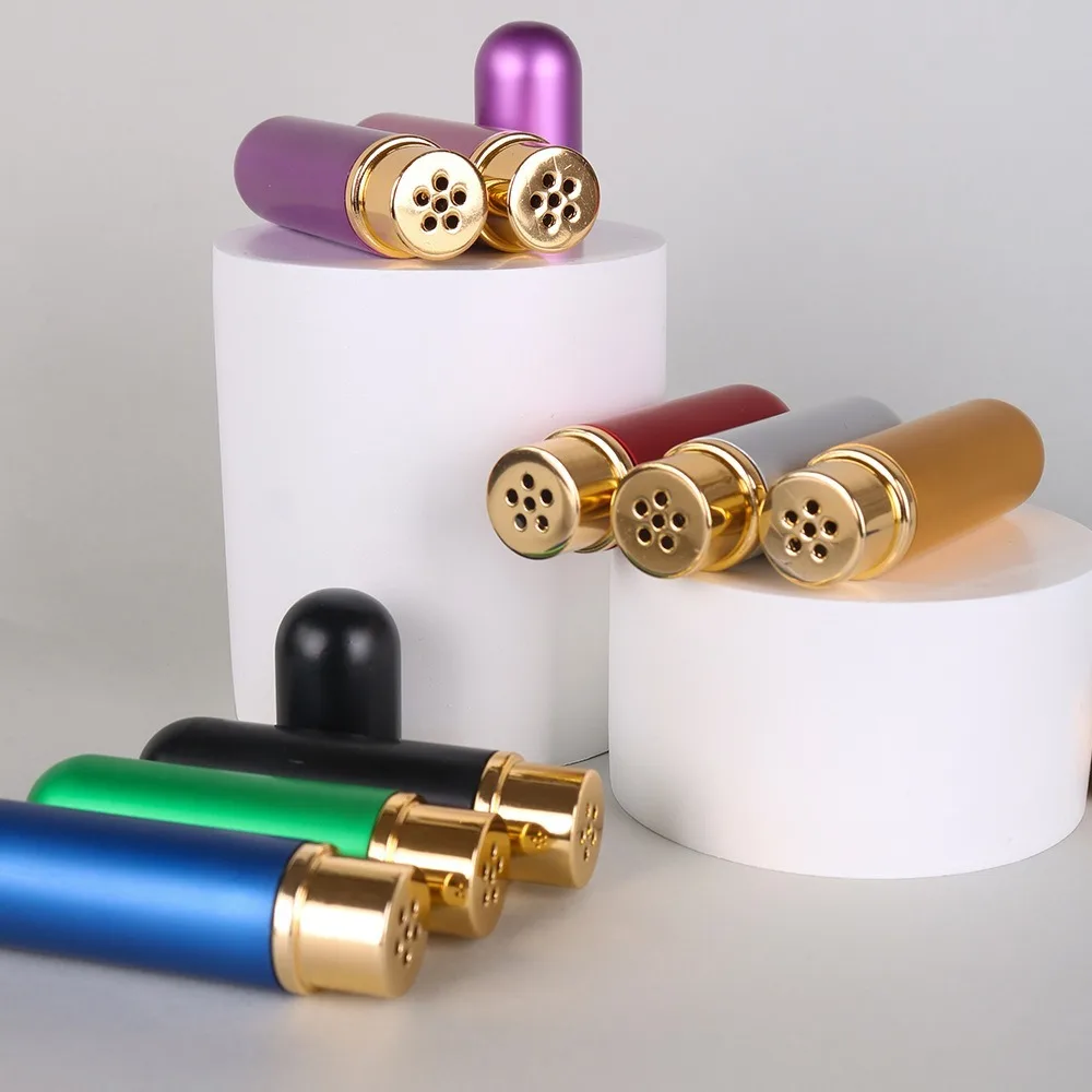 Inalatore nasale in alluminio da 5 ml per oli essenziali Inalatore per aromaterapia Tubi vuoti Bottiglie riutilizzabili Inalatore in metallo