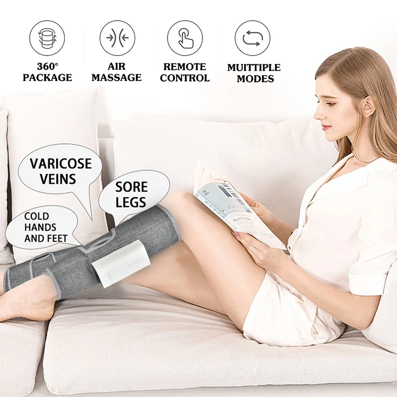 Wireless Leg Massager Air Compression Rechargeable Leg Compression Massage Full Wrap Varicose Veins Physiotherapy Leg