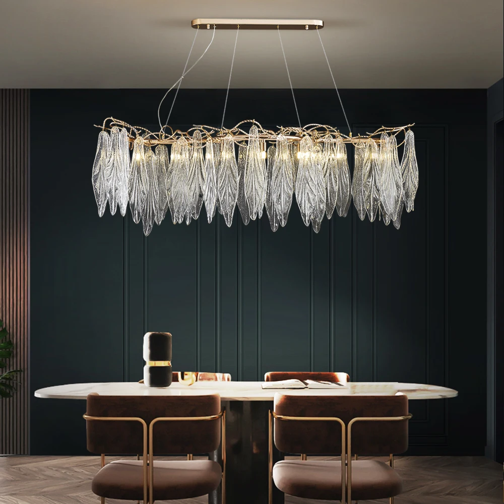 Creative Led Chandelier For Dining Room Modern Large Glass Hanging Lamp Luxury Home Decor Lighting Gold Design Kitchen Fixture