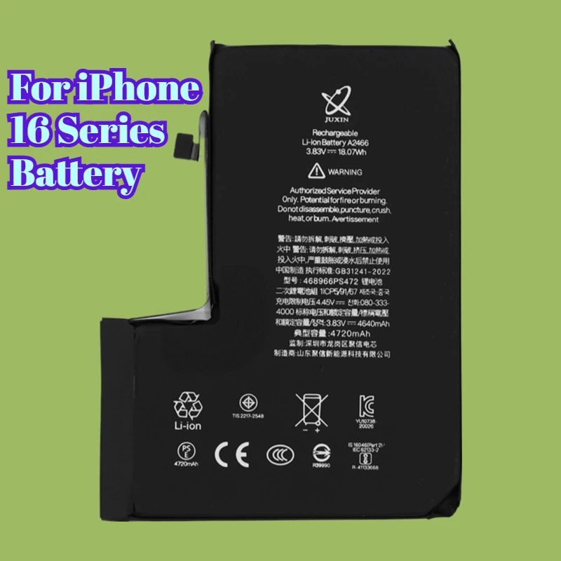 

For iPhone 16 Series Battery 16 Plus Pro Pro Max High Power Capacity Replacement Battery Kit with Tools Easy Install DIY