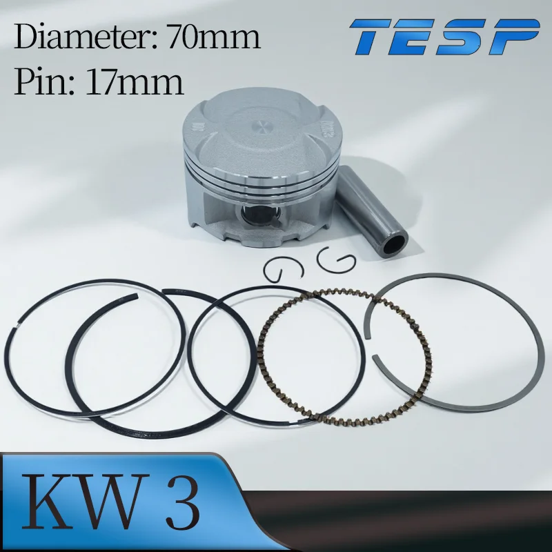 Kit de pistón de motocicleta para Honda KW3 AX-1 AX1 NX250 XL250, juego de anillos de pistón de 70mm de diámetro y 17mm, piezas de motor