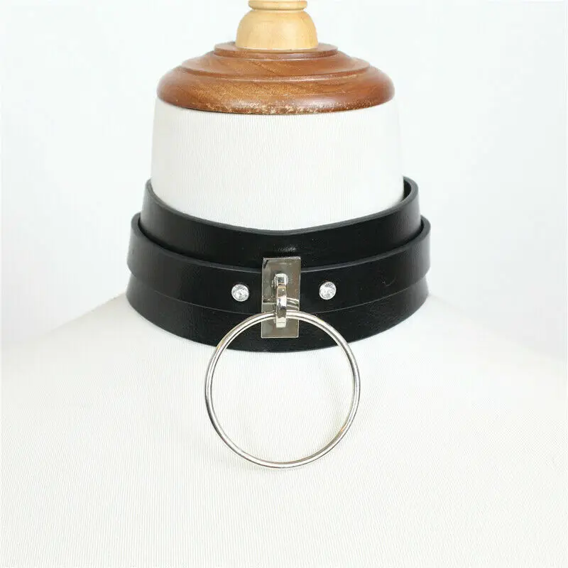 punk sexy neck women Underwear accessory PU leather O-collar bondage strap lady Party Accessory