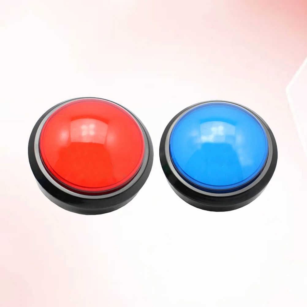 

2 шт., зуммер для игры, электронный ответчик со световой звуковой сигнализацией, большие кнопки для викторина, соревнований, красный, синий