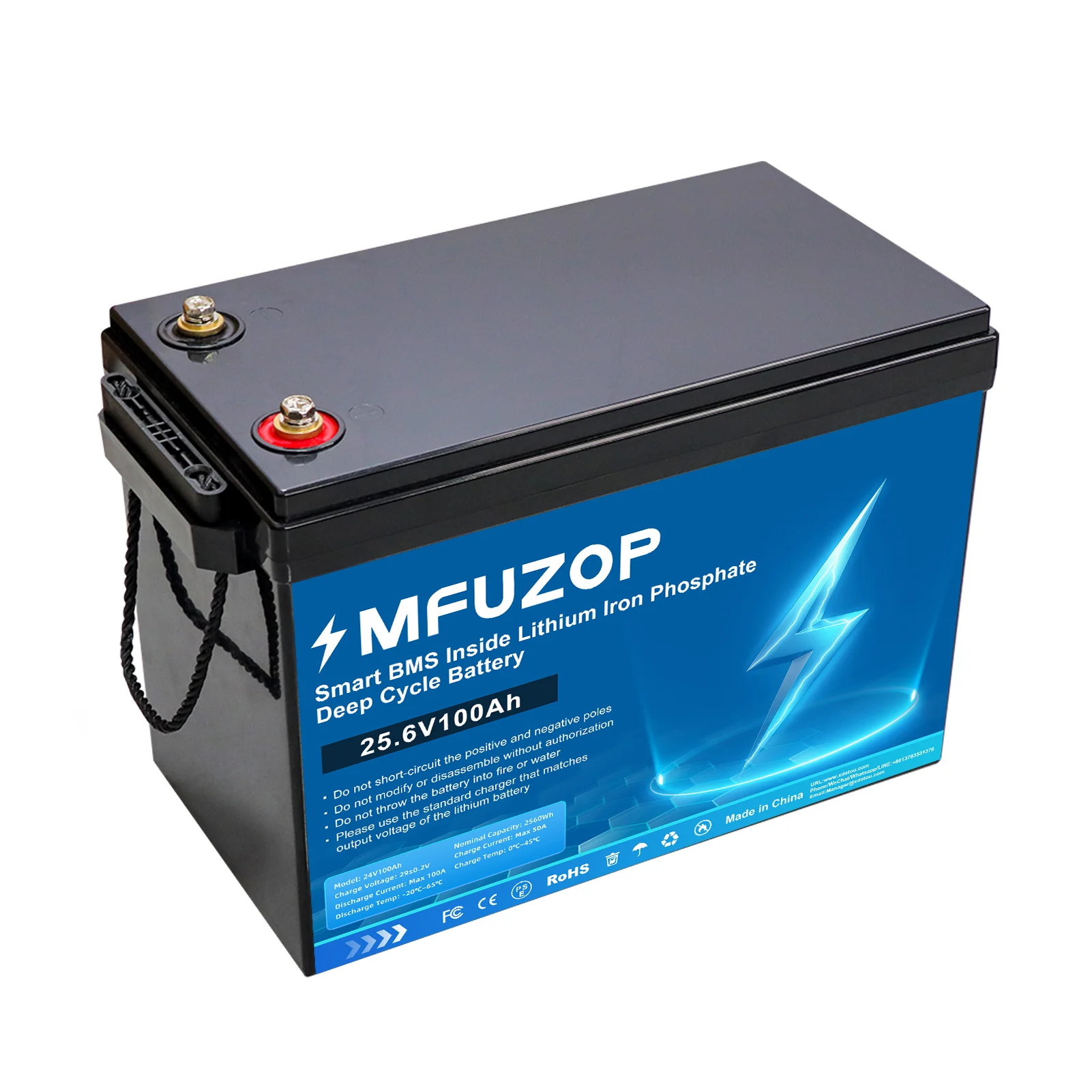 MFUZOP 12V/24V 100Ah LiFePO4 Battery 12V 200Ah 300Ah Lithium with
