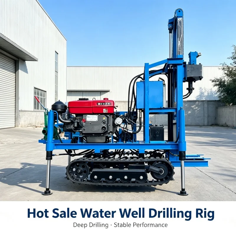 Customized 22‑25 HP Crawler Water Well Drilling Rig, Diesel Hydraulic Multi-depth Agricultural Water Well Drilling Equipment