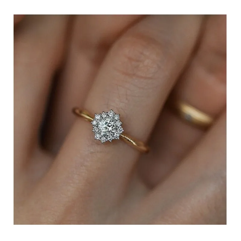 

New Diamond Ring, High-end Sense, Light Luxury, Fashion, Minimalist Style, Exquisite Temperament, Ring Imitation Wedding Engagem