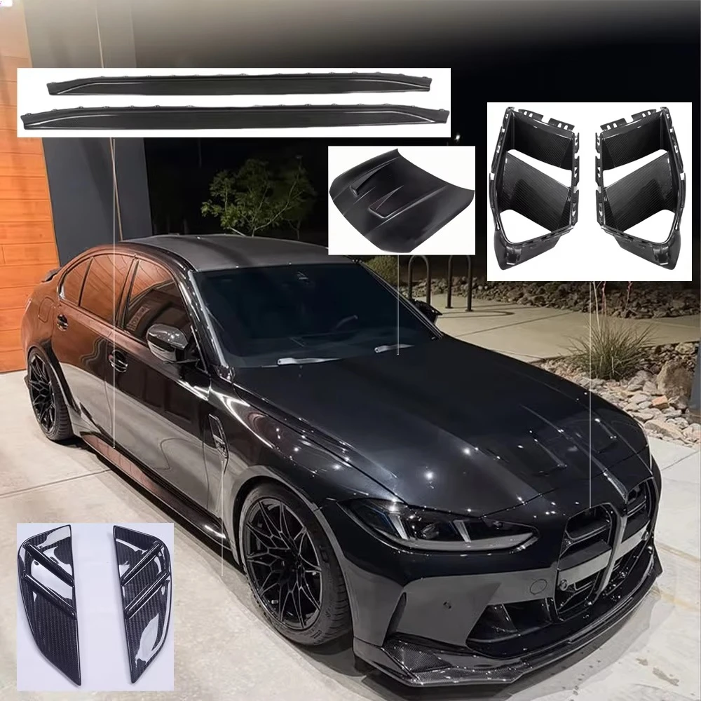 For M3 G80 Style Carbon Fiber Dry Carbon Fender Tuyere Modification Kit 2