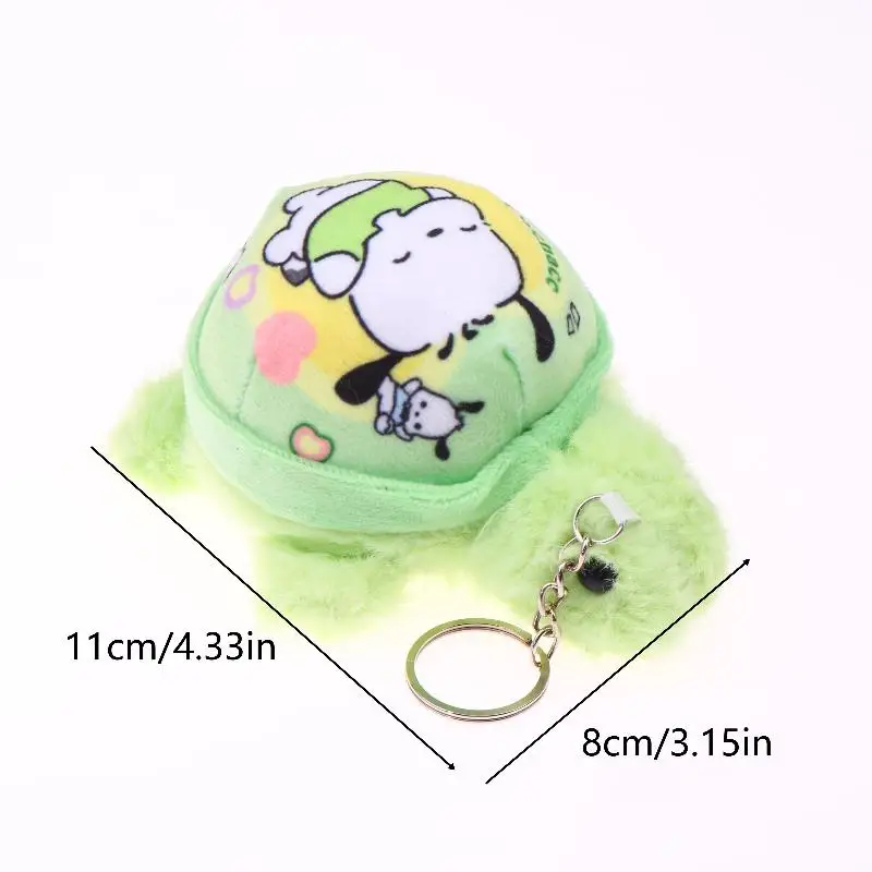 لطيف سانريو السلاحف ألعاب من نسيج مخملي المفاتيح الكرتون محشوة دمية كيرينغ حقيبة قلادة على ظهره معلقة الديكور هدايا عيد الميلاد