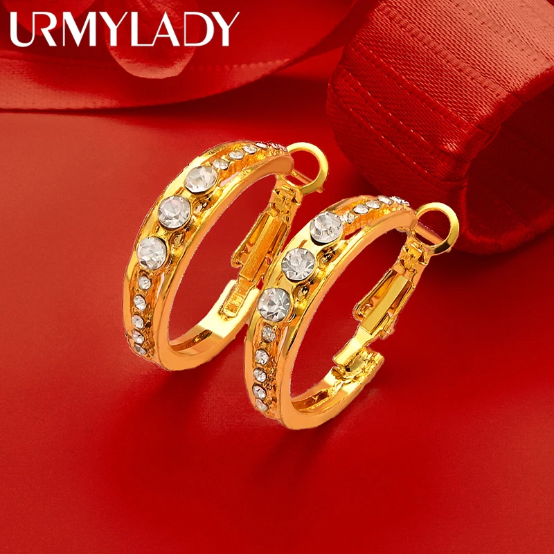 

URMYLADY новые серьги из стерлингового серебра 925 пробы 22 мм, черные/золотые/серебряные серьги с цирконием для женщин, роскошные обручи для свадебной вечеринки, модные очаровательные ювелирные изделия