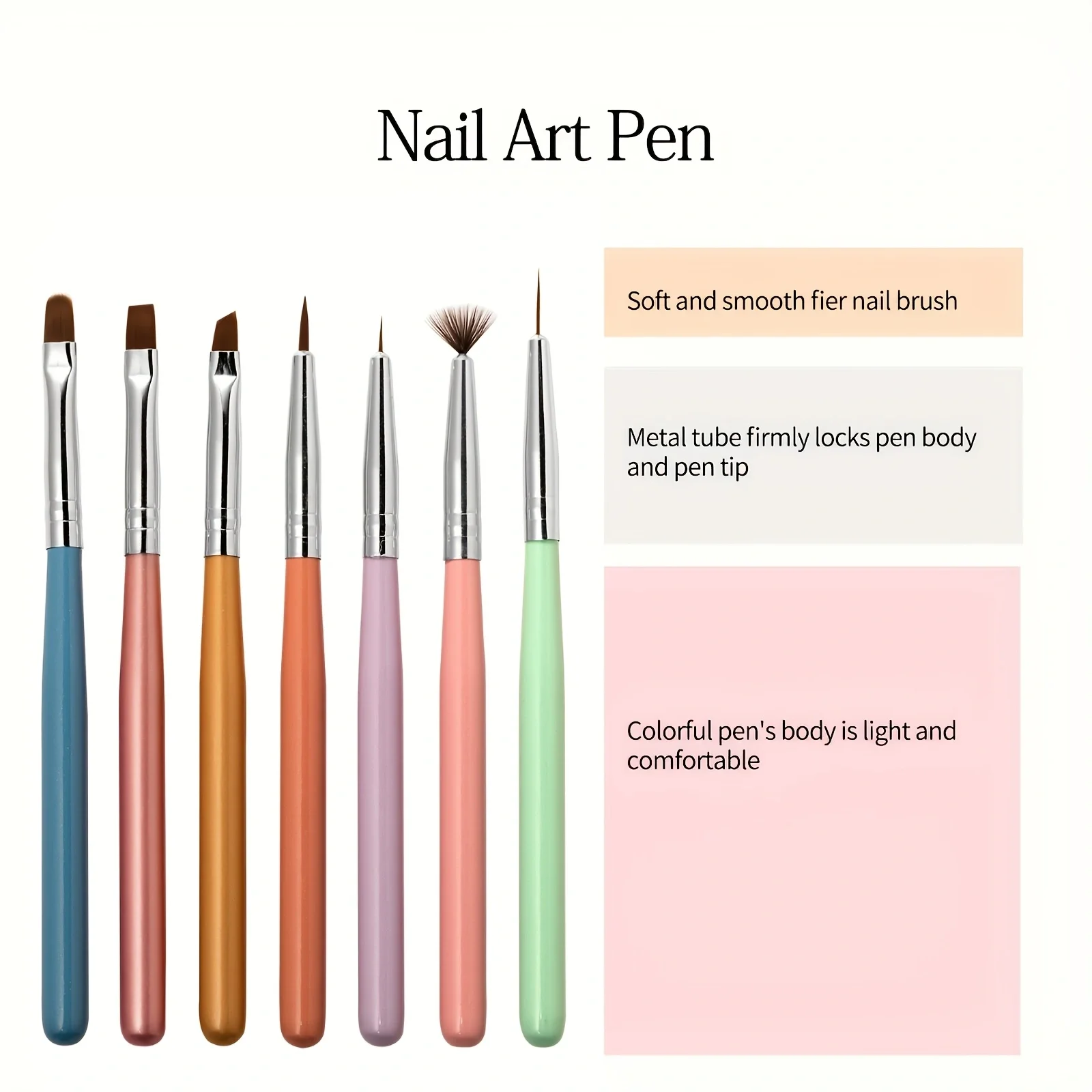 7/4/3/1 nail art full set of brushes, crystal brushes, dot drill brushes, fan-shaped brushes, oblique head brushes, round head b