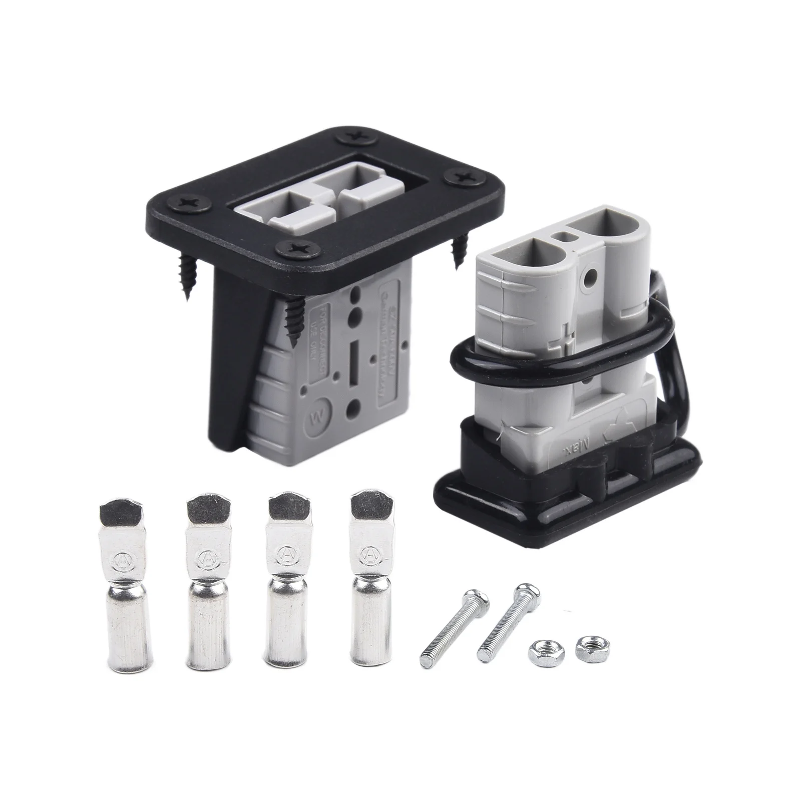 2pcs Battery Cable Quick Disconnect Connectors 50A with Bracket for Boat Winch Car and Trolling Motor Applications
