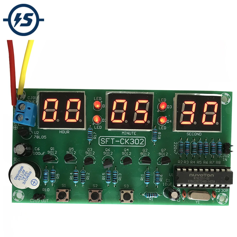 LED Electronic Clock Module Alarm Clock Countdown Stopwatch Multi-function Digital Electronic Clock Board 6 Bit DC 6V-12V