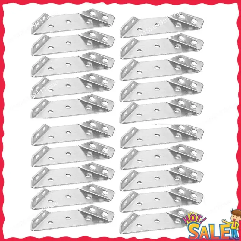 BOFO 20 Piece Universal Furniture Corner Connector, Silver Metal Angle Fasten Connector Furniture Triangle Support Frame