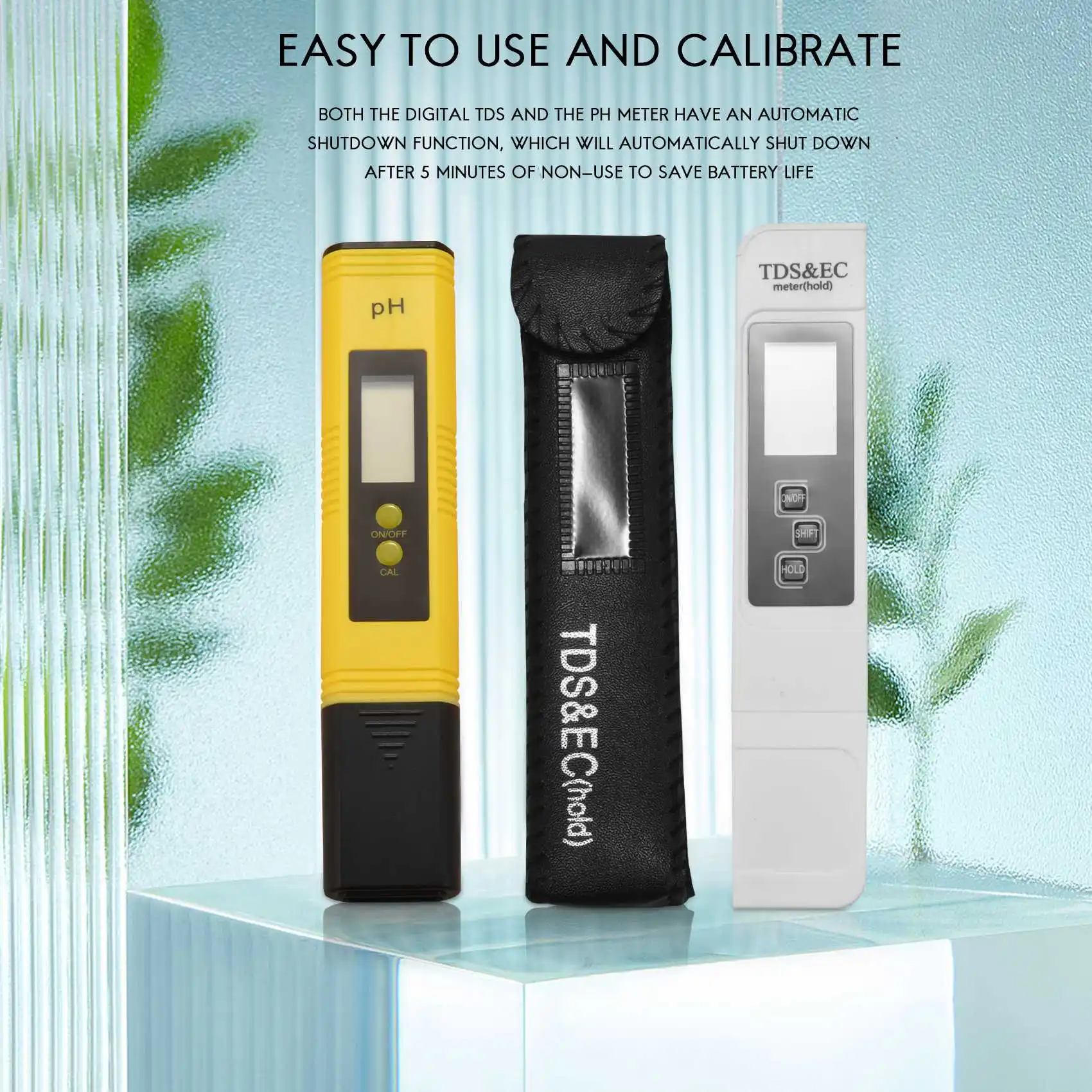 PH Meter and TDS Meter,Digital Water Quality Tester, 0-9990 PPM, EC and Temperature Measurement 0.01 PH High Precision