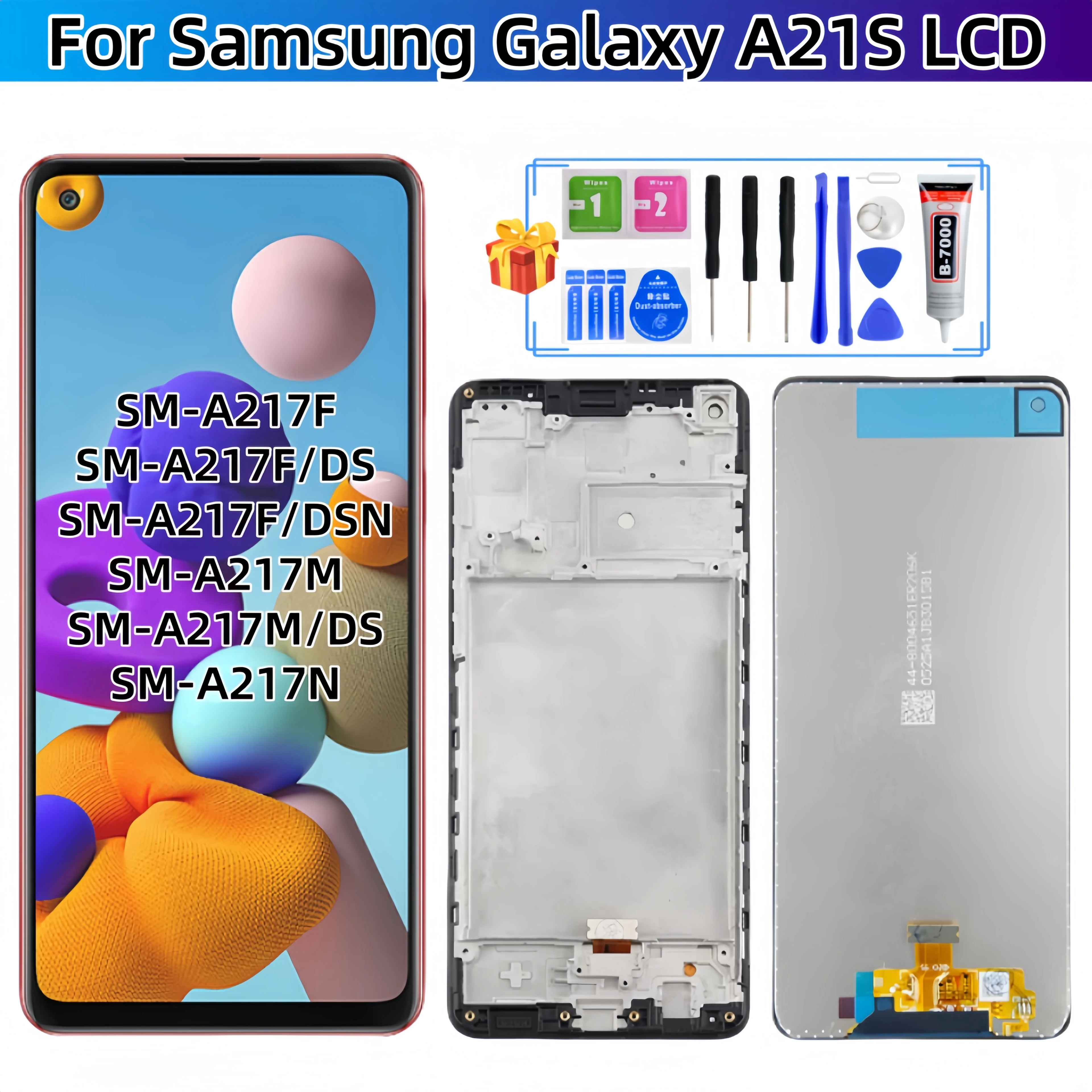 

Для Samsung Galaxy A21S SM-A217F A217F/DS A217F/DSN A217M A217M/DS A217N ЖК-дисплей с сенсорным экраном в сборе, запасная часть ЖК-дисплея