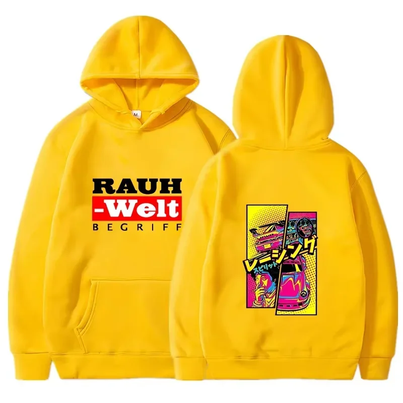 Rauh Welt Hoodie Car Widebody Tuning JDM Racing Pop Art Comic Ästhetisches Schwarzes Oversized Casual Sweatshirt Langarm – Detail 10