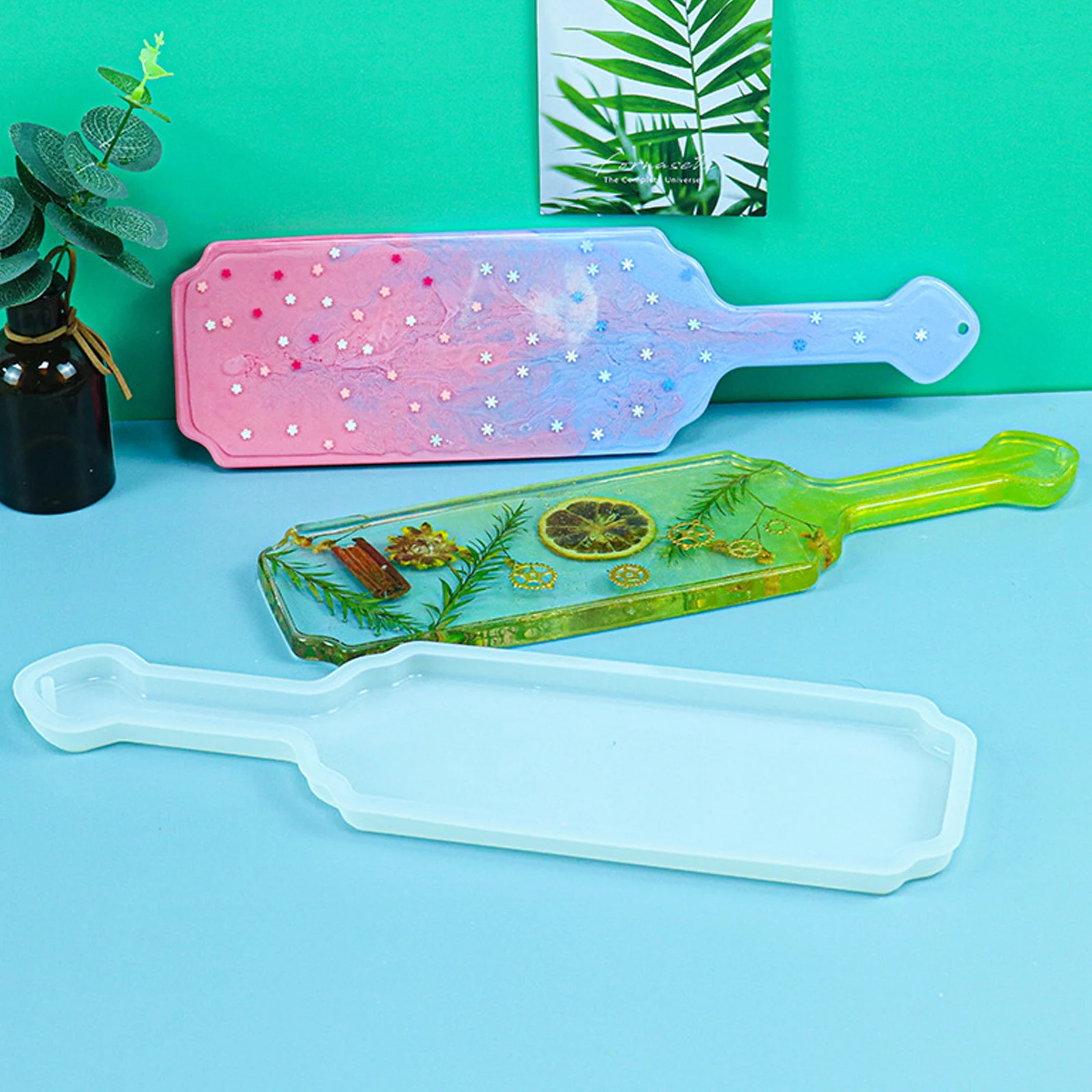 

Silicone Molds Paddle Shaped DIY Tray Resin Crafts Crystal Drop Home Art Mold Baking Handmade Reusable Durable