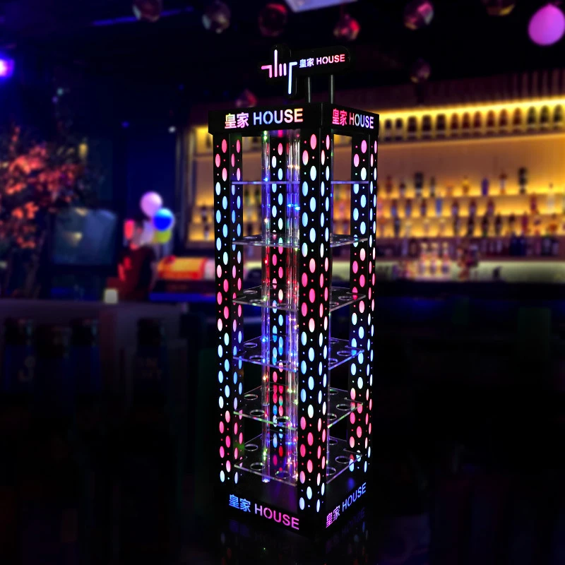Bar Skyscraper Light-Up Cup Holder Nightclub Liquor Shot Glass HolderledMulti-tiered cocktail glass rack