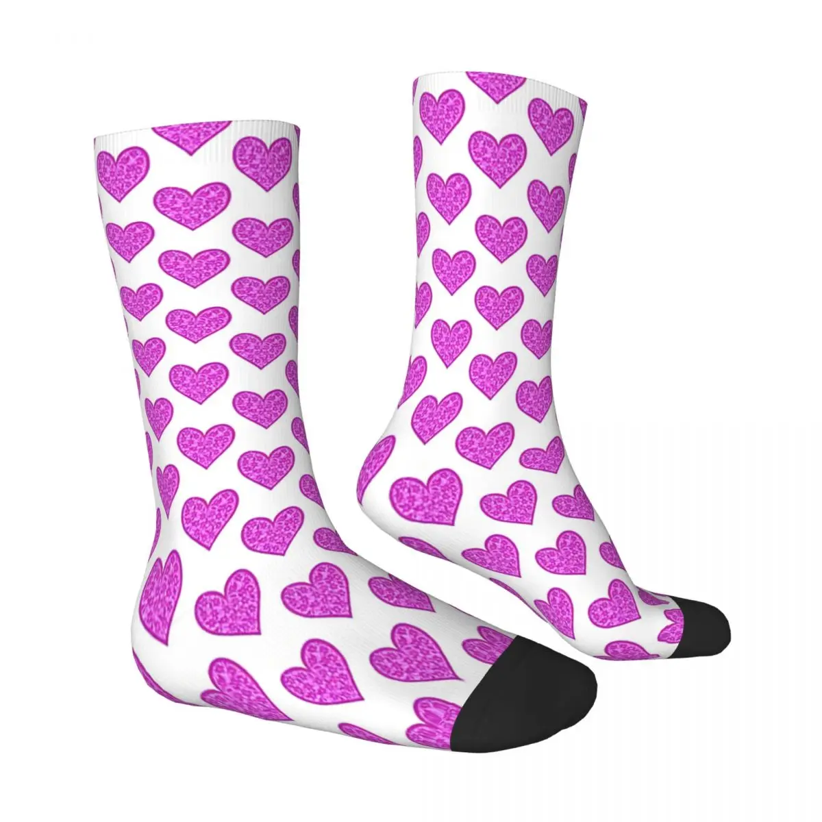 Sparkle Floral Heart Heart Socks Male Mens Women Spring Stockings Printed