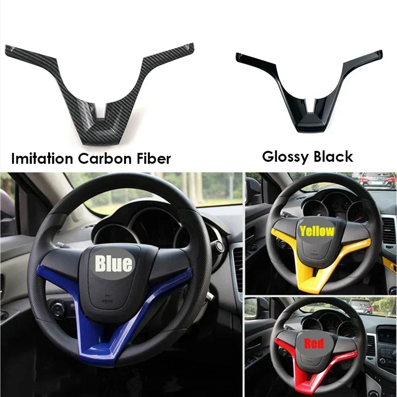 Car Accessories Fit For Chevrolet Cruze Sonic Trax Tracker Sonic ONIX AVEO Orlando Prisma Steering Wheel Trim Cover Sticker