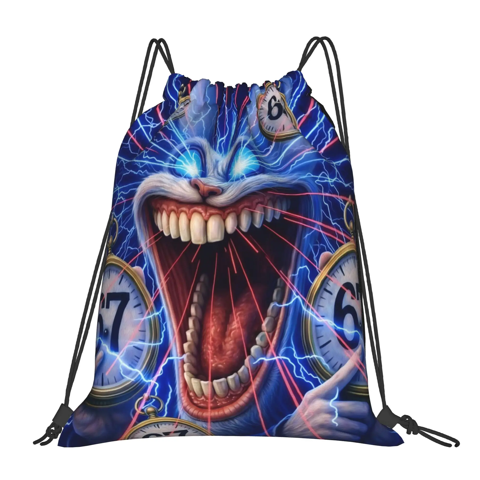 six seven 67 67 Multi-function Pocket Men Women Storage Backpack Teenager Travel Bag Print Drawstring Bags